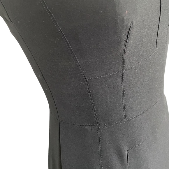 Karen Millen Sleeveless Black Sheath Dress with Lace Panels Size 4 - Picture 3 of 8